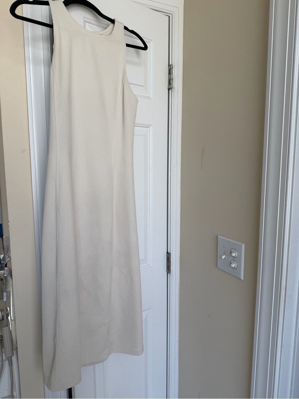 Athleta Ribbed Midi Dress in Cream